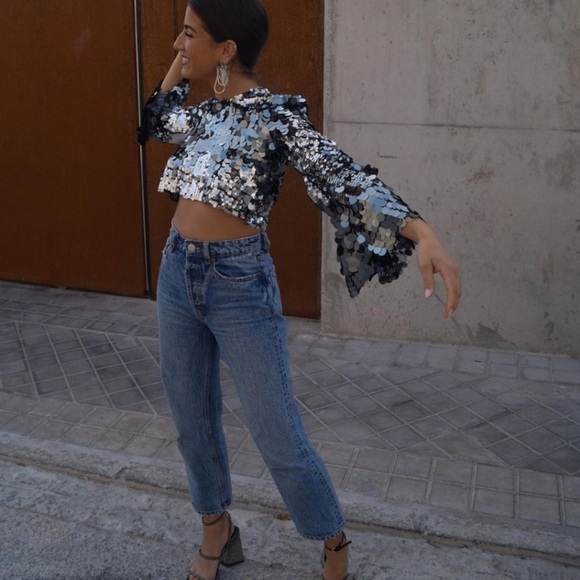 Zara sequin crop top - Picture 5 of 16